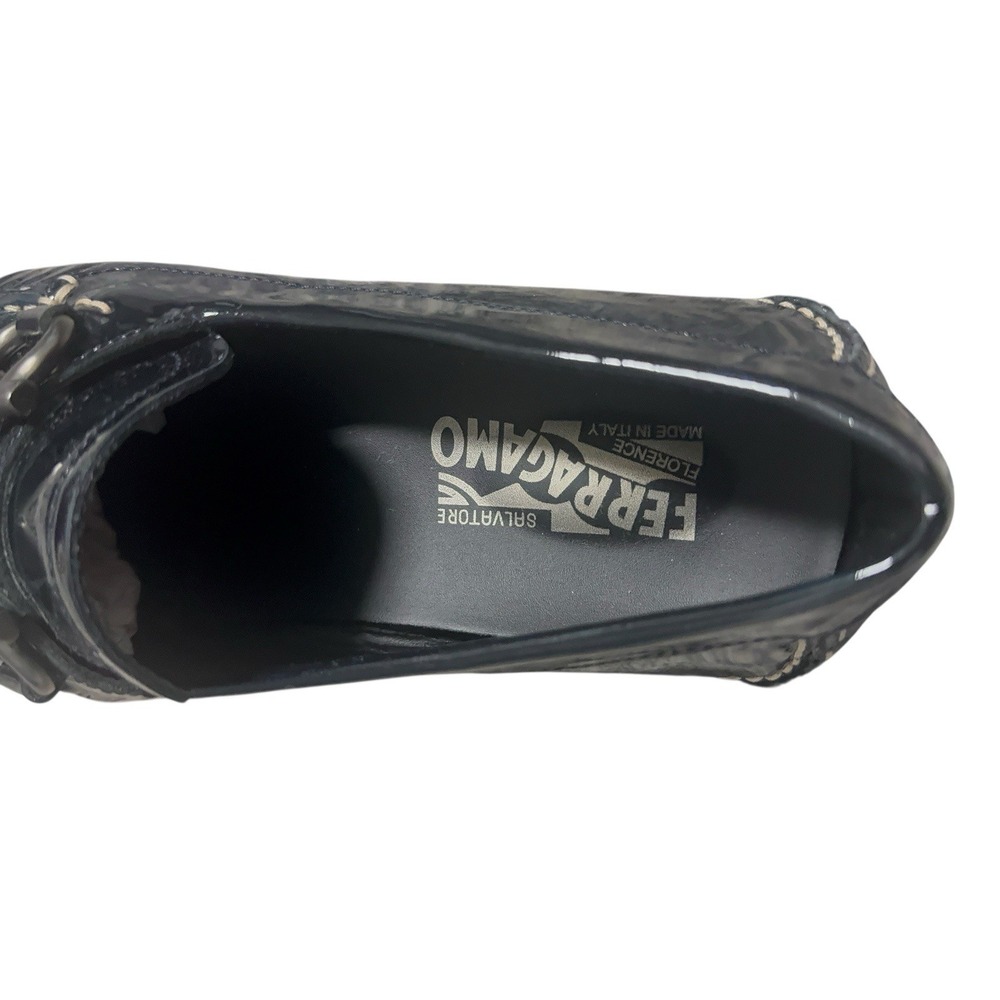 Salvatore‎ Ferragamo Parigi Cobalto Patent Leather Driver Loafers 6.5 EE New - Picture 7 of 10